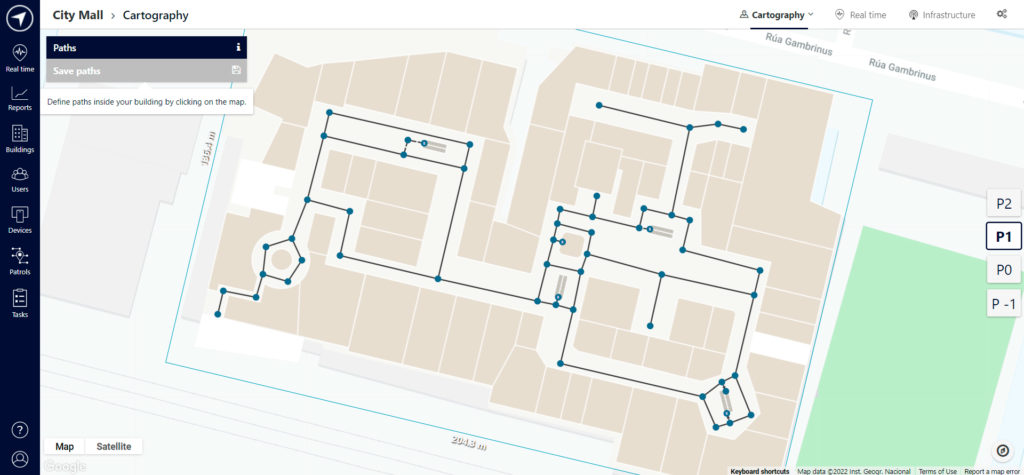 With our indoor maps Javascript SDK you can build full-featured cartography apps to manage the cartography of large buildings such as smart campuses (including creating, updating, deleting and retrieving cartography elements such as floorplans, points of interest, geofences and routes).