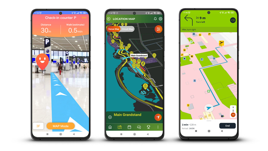Indoor navigation apps for airports, malls, events and shopping centers.